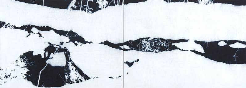 Isabel Bigelow
melting stream, 2010
BIG1254
oil on panel diptych, 32 x 88 inches