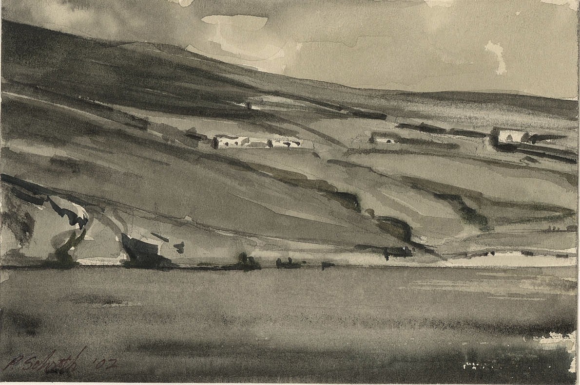 Peter Schroth (LA)
Houses, Hillside IV, 2002
SCHR486
watercolor on paper, 11 x 14 inches matte / 4 x 6 inches image