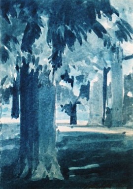 Peter Schroth (LA)
Blue Landscape #13, 2012
SCHR720
plein air wash drawing, 12 x 10 inches paper / 6.5 x 4.5 inches image