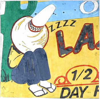 Work: ZZZ, 2008 mixed media on silk 20 x 20 inches BROD159