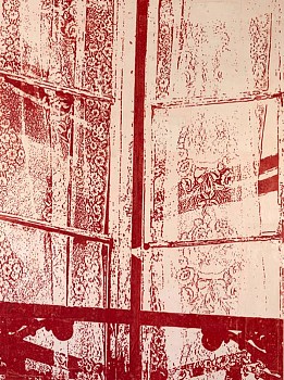 Work: Lace Vertical, 2011 silkscreen ink on silk 80 x 60 inches BROD213