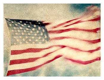 Work: John Huggins Flag #1, Chippewa Falls, ed. of 17, 2014 K-3 pigment print 35 x 44 inch paper / 31 x 40 inch image, ed. of 17 | 54 x 71 inch paper / 50 x 67 inch image, ed. of 7 HUGG175