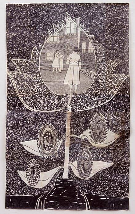 Roz Leibowitz
The Flower of the Eternal Imagination, 2006
LEIB037
pencil on vintage paper, 48 x 30 inches framed