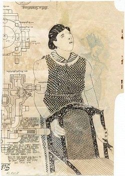 Roz Leibowitz (LA) -&nbsp;The Chair, 2008 pencil on vintage paper 13.5 x 9.5 inches LEIB071