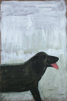 Work: Thirsty Dog, 2011 oil on paper 60 x 48 inches lyn427