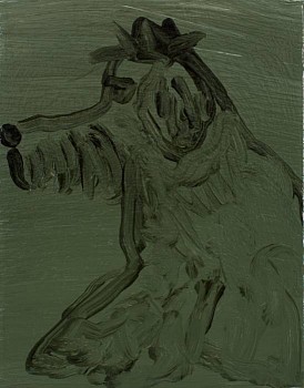Work: Scribble Dog, 2012 oil on canvas 10 x 8 inches lyn460