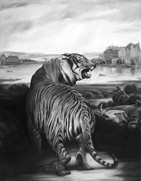Shelley Reed
Tiger (after Landseer and Oudry), 2007
REE086
oil on canvas, 72 x 56 inches