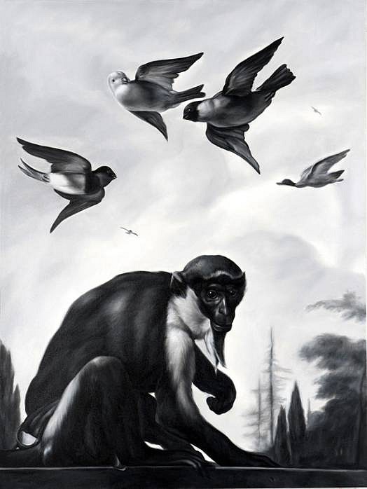 Shelley Reed
On the Wall, Monkey and Birds (after Hondecoeter), 2010
REE091
oil on canvas, 48 x 36 inches