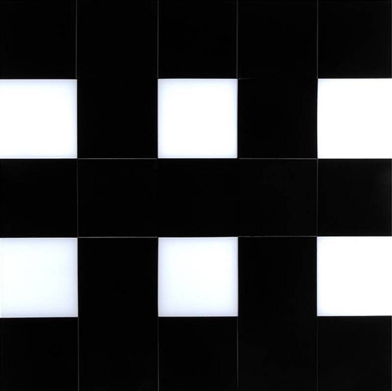 Karen J. Revis
Black & White Double E, 2011
REV259
mixed media on cast resin, 30 x 30 inches