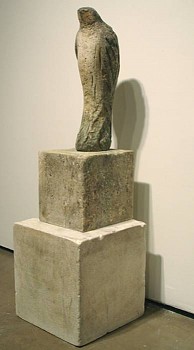Work:&nbsp;Owl Girl, 2007 provencal limestone, casein, and sumi ink 38 x 10 x 10 inches ROSEN127
