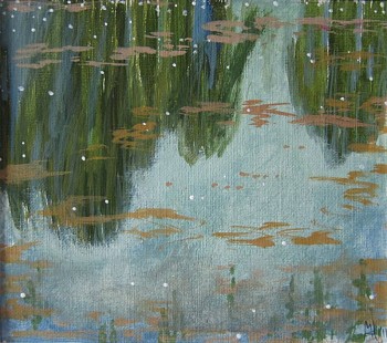 Mark di Vincenzo -&nbsp;Loire Valley gouache on paper 4 3/4 x 5 5/8 inch image / 13 x 14 inch matte VIN169