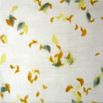 Isabel Bigelow - falling leaves yellow & ochre, 2009 oil on panel 15 x 15 inches BIG1152