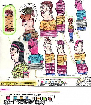 Eric Lebofsky (LA) -&nbsp;Hello, My Name is Key, 2004 ink, colored pencil on paper 12.5 x 12.5 inches LEB019