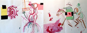 Susan Cianciolo -&nbsp;Untitled (Pink), 2011 mixed media on paper 16 x 44 inches CIAN088