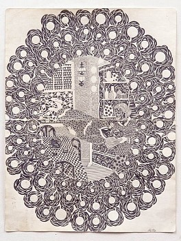 Roz Leibowitz (LA) -&nbsp;The Night Kitchen, 2006 pencil on vintage paper 18 x 13.75 inches LEIB038