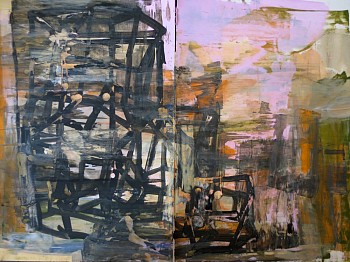 Work:&nbsp;Opus Incertum 5, 2012 acrylic on paper 20 x 28 inches MUIR155