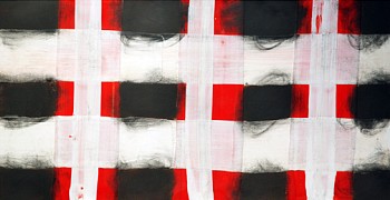 Don Maynard -&nbsp;Smokey Grid, 2013 encaustic 26 x 40 inches paper / 15 x 28 inches image MAY364