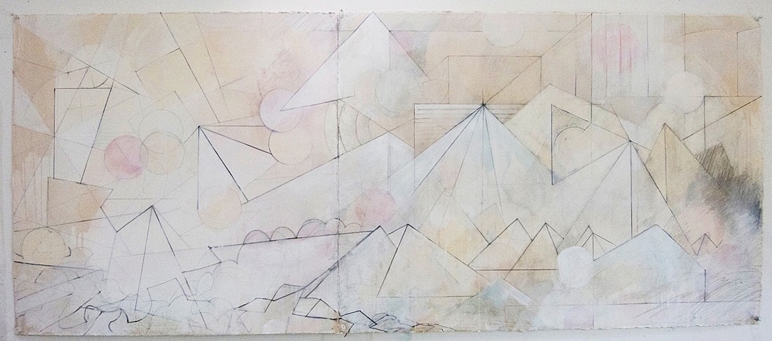 Celia Gerard
Lost at Sea, 2013
GER050
mixed media on paper, 27 x 57 inches framed