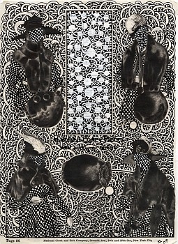 Roz Leibowitz (LA) -&nbsp;National Ectasy, 2009 ink and gouache on vintage catalog page 11 1/2 x 8 1/4 inch paper, 17 x 13 1/2 inch frame LEIB092