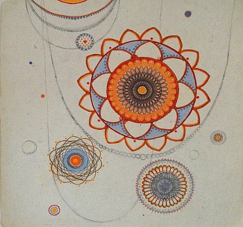 Julie Evans -&nbsp;Spiralrelation, 2006 graphite and gouache on paper 9 1/4 x 9 1/4 inch paper/ 12 1/2 x 12 1/2 inch frame EVA073