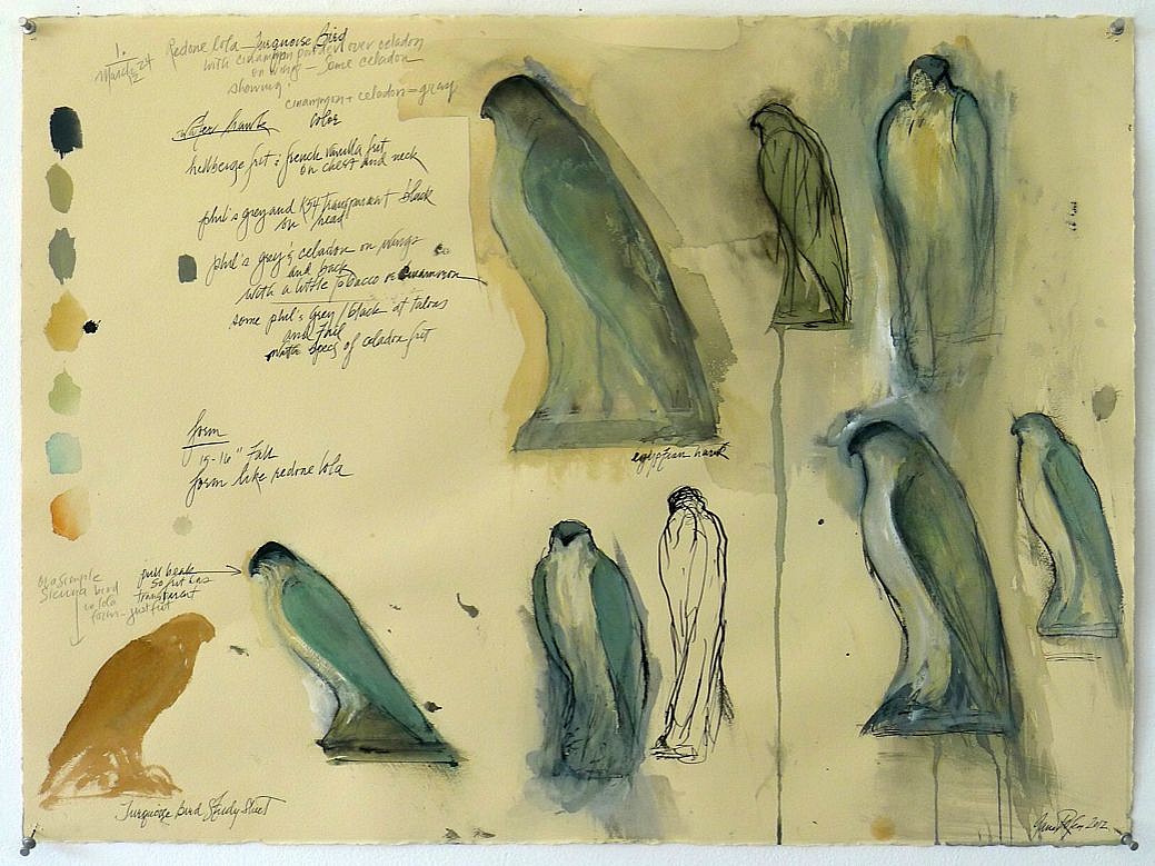 Jane Rosen
Turquoise Bird Study, 2012
ROSEN243
Korean watercolor, ink, and gouache, 22 x 30 inches