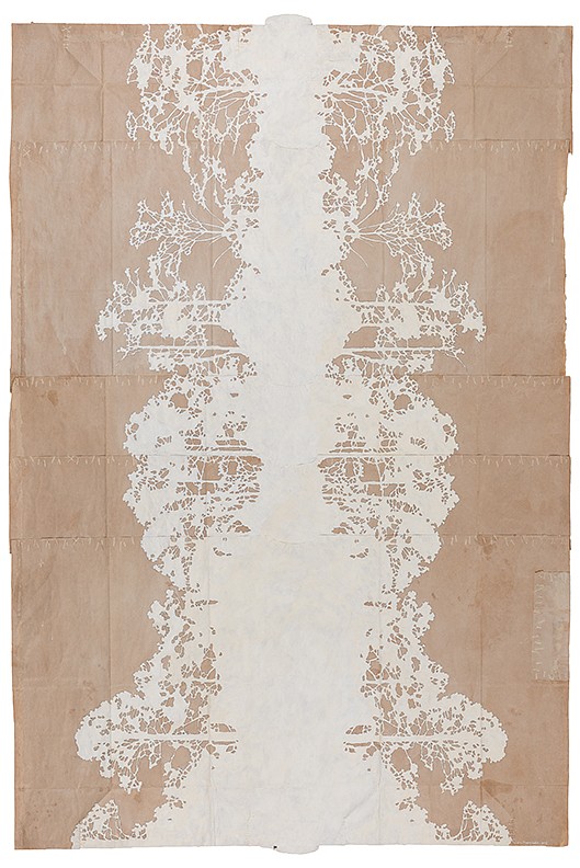 Maysey Craddock
Saltlines, 2015
CRADD012
gouache and thread on found paper, 57.5 x 38 inches/ 61.75 x 44 inches framed