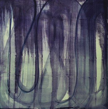 Karen J. Revis - Purple - Blue, 2015 silkscreen monoprint 20 x 20 inch image / 26 x 26 inch paper REV321