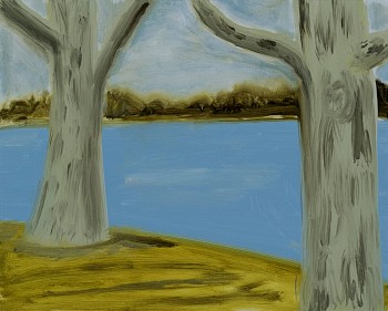 Work: Trees, 2015 oil on panel 8 x 10 inches lyn616