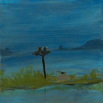 Work: Osprey Nest, 2015 oil on panel 8 x 8 inches lyn613