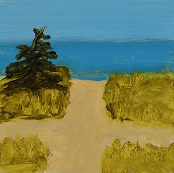 Work: Beach, 2015 oil on panel 8 x 8 inches lyn611