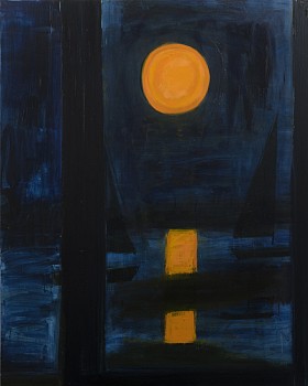 Work: Sailboats and Moon, 2015 oil on canvas 60 x 48 inches lyn634