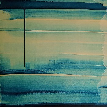 Karen J. Revis - Indigo 9, 2015 silkscreen monoprint 20 x 20 inch image / 26 x 26 inch paper REV322