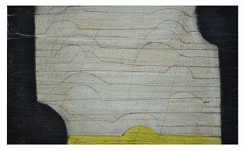 Don Maynard -&nbsp;Sunny with clouds with the chance of thunderstorms, 2016 encaustic 22 x 30 inch paper / 12 x 20 inch image / 25 1/4 x 33 1/8 inch frame MAY386