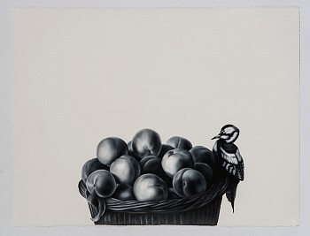 Work: Shelley Reed (LA) With Basket of Fruit (after Desportes), 2016 oil on paper 22.5 x 30 inches REE136