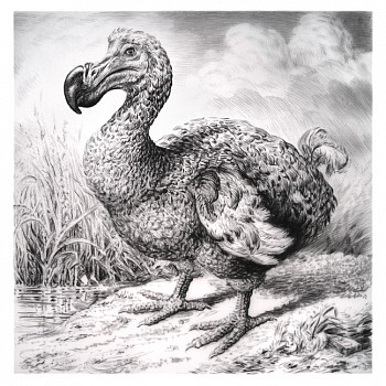 Work: Dodo, 2016 charcoal on vellum 36 x 36 inches shaef045