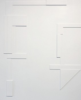 Work: Untitled Relief 6, 2017 acrylic and cut wood on panel 30 x 25 inches BARL315