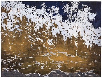 Work: Maysey Craddock The Book of Sand, 2017 gouache and thread on found paper 47 x 62 inches/52.5 x 67.25 inches framed CRADD047