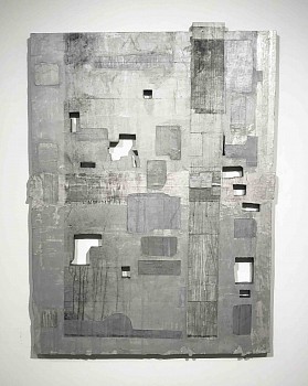 Work:&nbsp;Eugene Brodsky Patches Fragment, 2017 ink on silk mounted on panel 59 x 36 inches BROD348