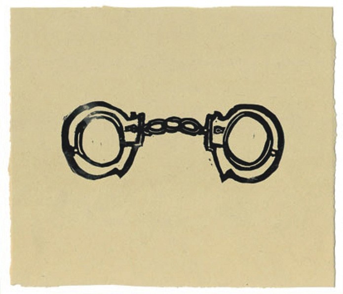 Hugo Guinness
Handcuffs, 2017
GUIN001
lino cut print, 11 x 13 inches