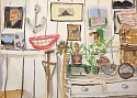 John Derian, Studio
2017, acrylic and watercolor on paper
