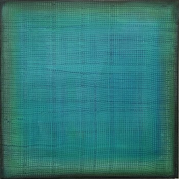 Karin Schaefer (LA) - Lacar, 2018 oil on panel 16 x 16 inches SCHAE075