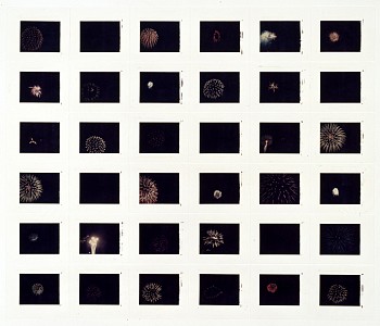 Work: John Huggins Fireworks, July 4th, 2006 polaroid transfer 36 x 42 inch image/ 49 x 43 inches framed HUGG129