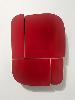 Andrew Zimmerman (LA) -&nbsp;Tango Red, 2018 Automotive paint on wood 14 x 10 1/2 x 2 inches ZIM591