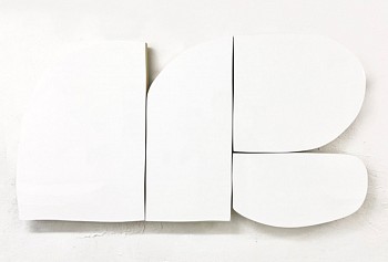 Work: Andrew Zimmerman Arctic White, 2019 Automotive paint on wood 26 x 47 x 1 1/2 inches ZIM679