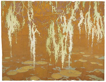 Work: Cicada, 2019 gouache and thread on found paper 48 x 62 inches | 53 3/8 x 67 1/2 inches framed CRADD070