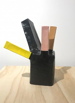 Work:&nbsp;Jen Wink Hays Awkward Tower, 2019 acrylic on paper mache and plaster 20 x 20 x 12 1/2 in. JWH088