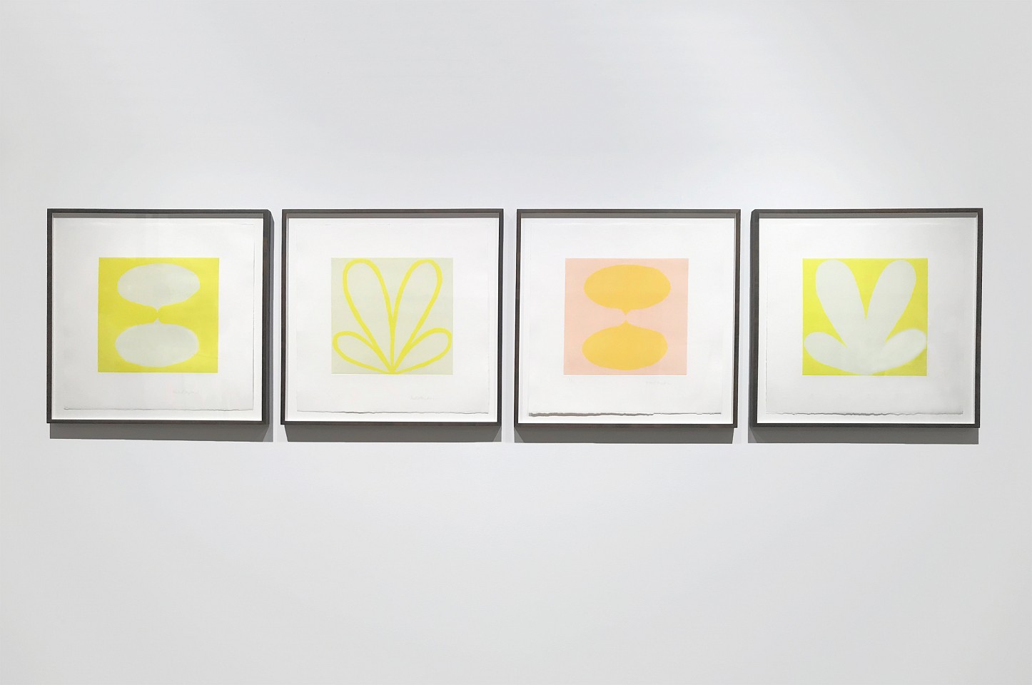 Isabel Bigelow
Yellow Monoprint Group Installation Shot, 2019
monoprint, 25.5 x 25 inches framed, installation is approximately 25.5 x 106 inches