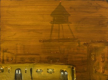 Work: Kathryn Lynch (LA) F Train at Dusk, 2019 oil on board 12 x 16 inches lyn811