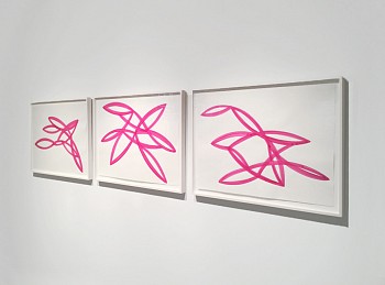 Agnes Barley - Untitled (Monochromes, Magenta) Installation view acrylic on paper 22 x 30 inches paper / 25 x 33 inches framed each / group size approximately 22 x 101 inches  BARL112