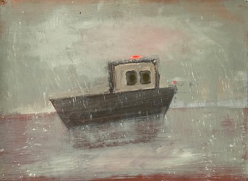 Kathryn Lynch (LA) -&nbsp;River Tugs, 2020 oil on paper 22 x 30 inches lyn862